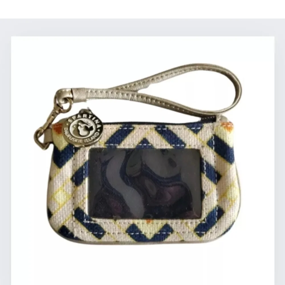 Spartina 449 Coin Purse Women's Sm Batik Metallic Leather Trim Wristlet Wallet